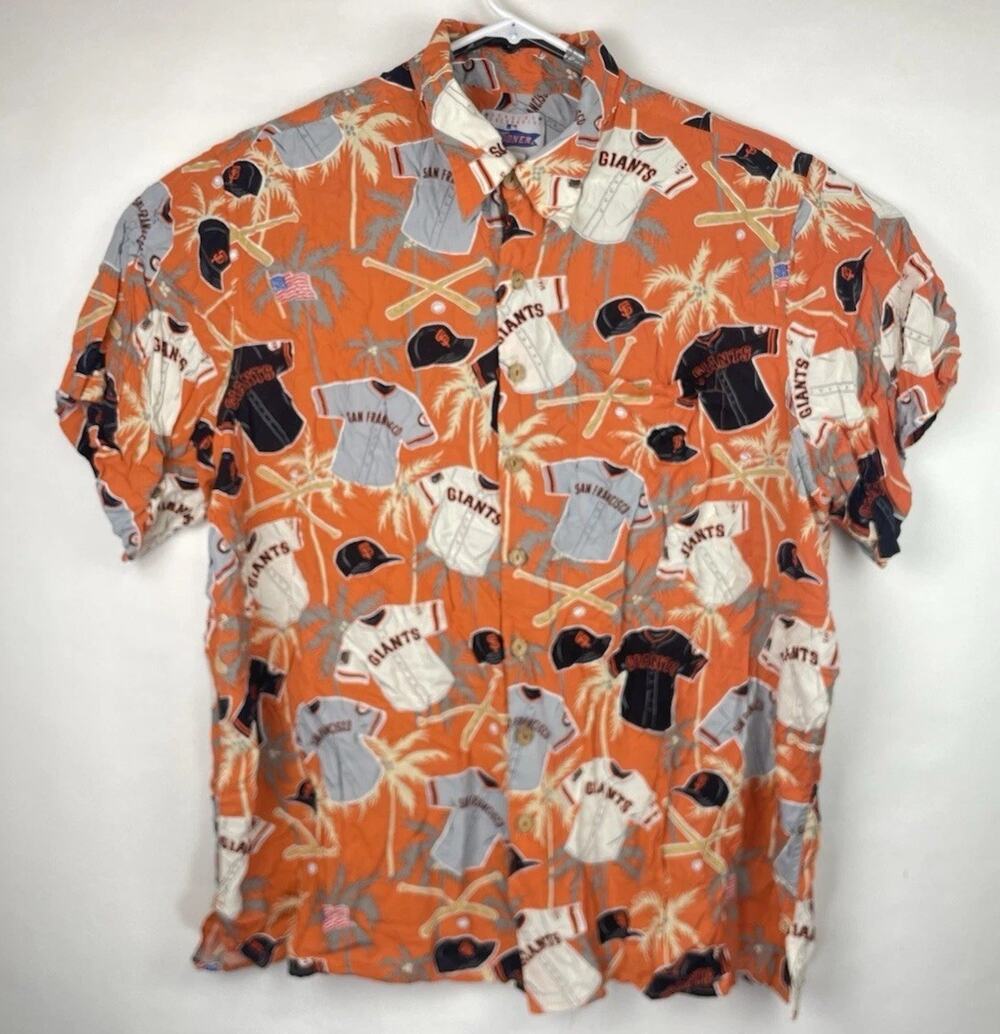 Reyn Spooner San Francisco SF Giants Hawaiian Shirt XXL 2XL Rayon Baseball EUC